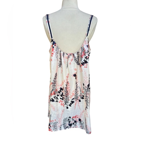 1990s/Y2k Oscar de la Renta Floral V-Neck Lace Trim Babydoll Nightgown/Slip Dres - Picture 5 of 7